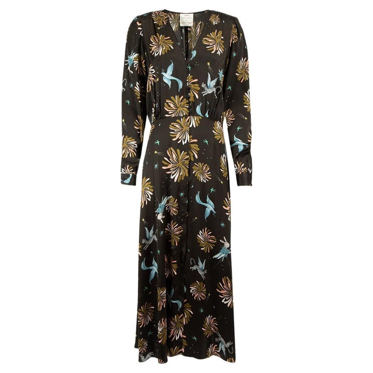 Forte_Forte Women's Silk Long Sleeve Printed Maxi Dress For Sale at 1stDibs