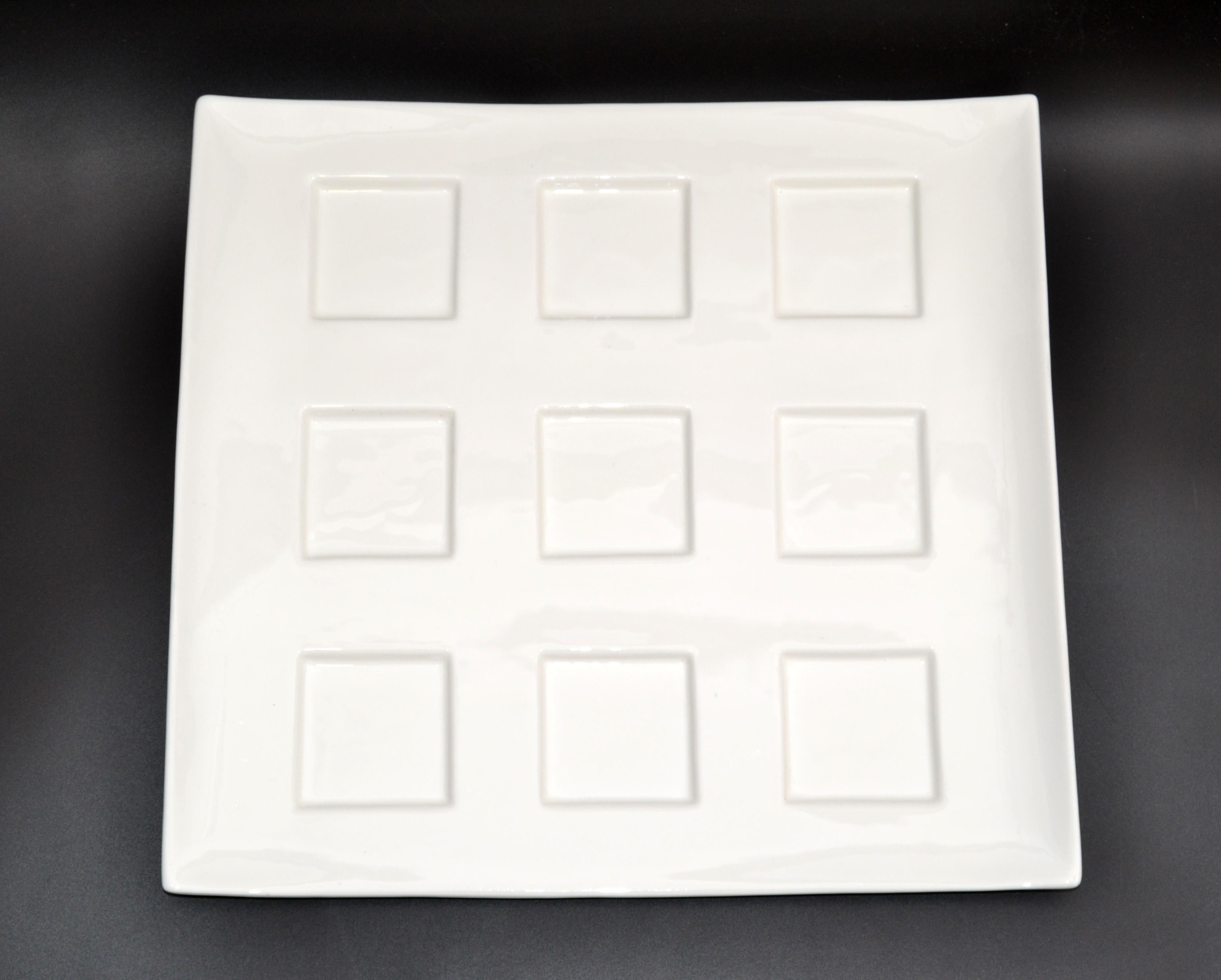Fortessa Forta Luxe Super White Ceramic Plate Bowl Centerpiece Dinnerware Italy For Sale 4