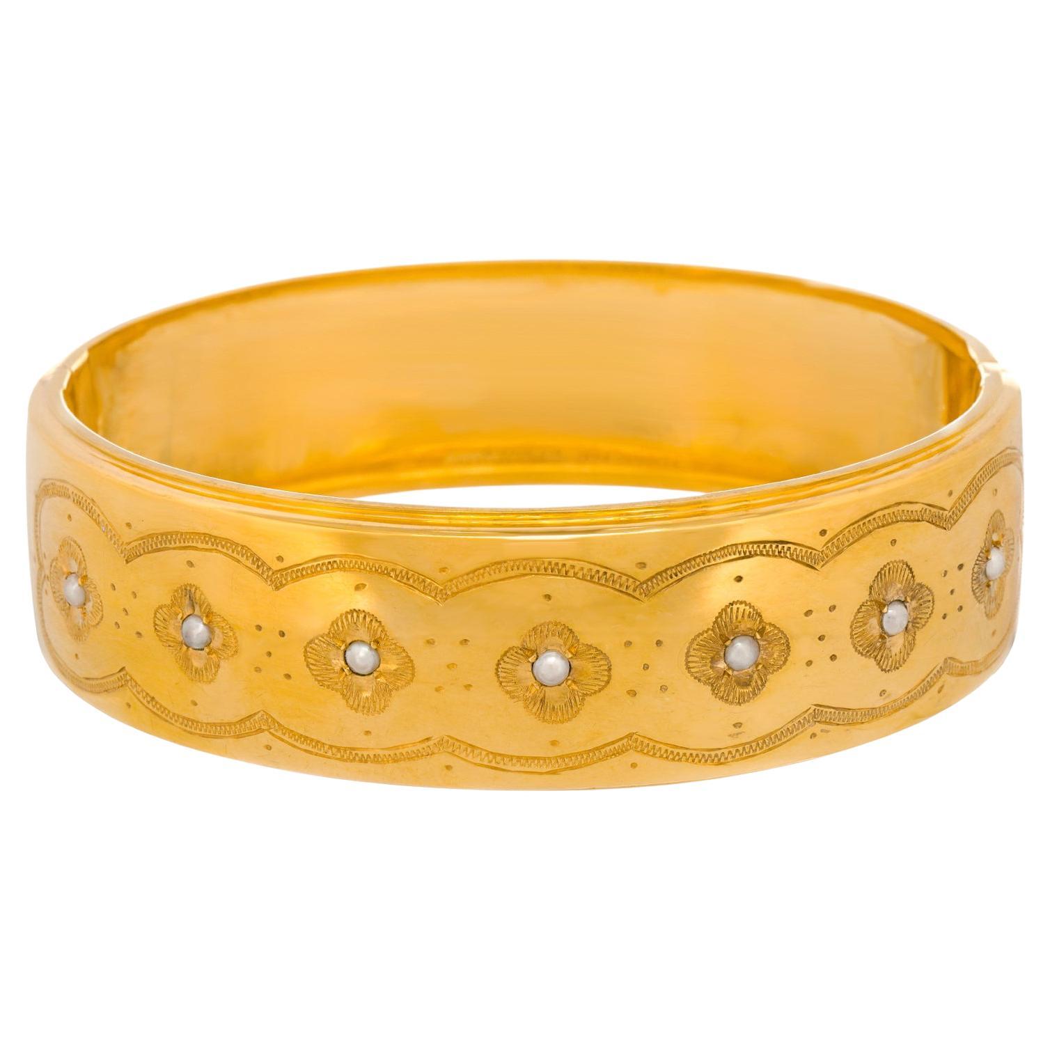 Forties French Bangle 18k For Sale