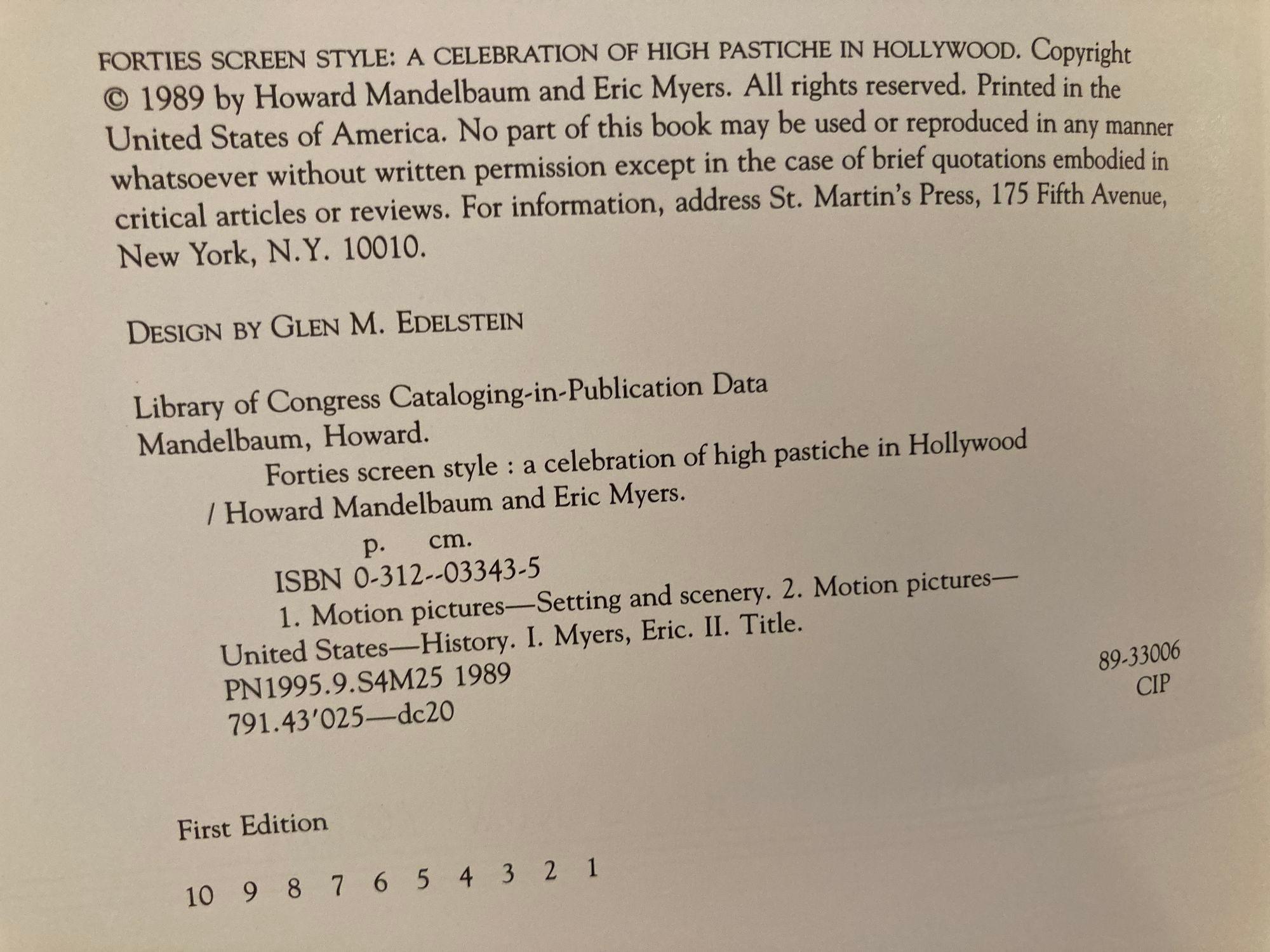 Siebdruck im Paraventstil der Vierziger Jahre, eine Feier der hohen Pastiche in Hollywood, 1. Auflage 1989 (Papier) im Angebot