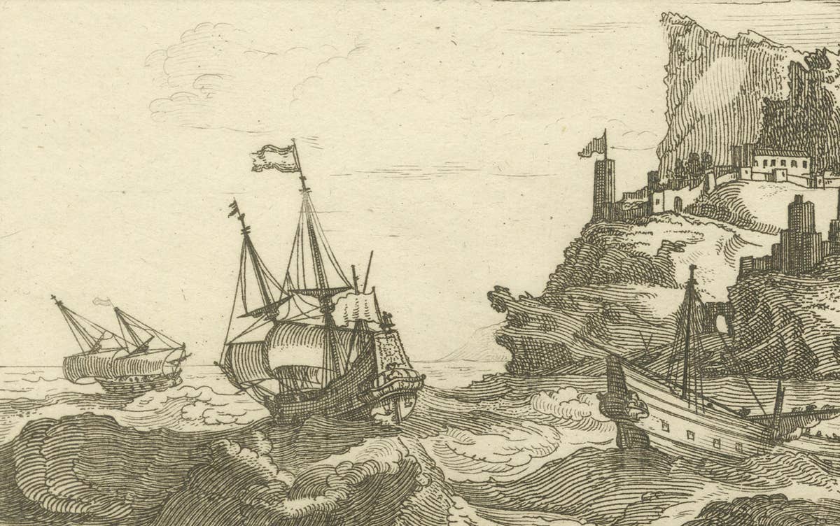 Fortified Island in the Aegean Archipelago with Ships at Sea, circa 1680