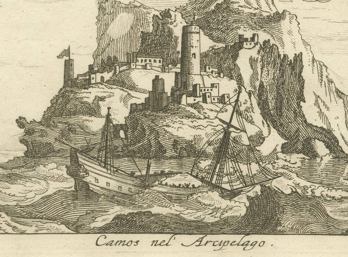 Fortified Island in the Aegean Archipelago with Ships at Sea, circa 1680
