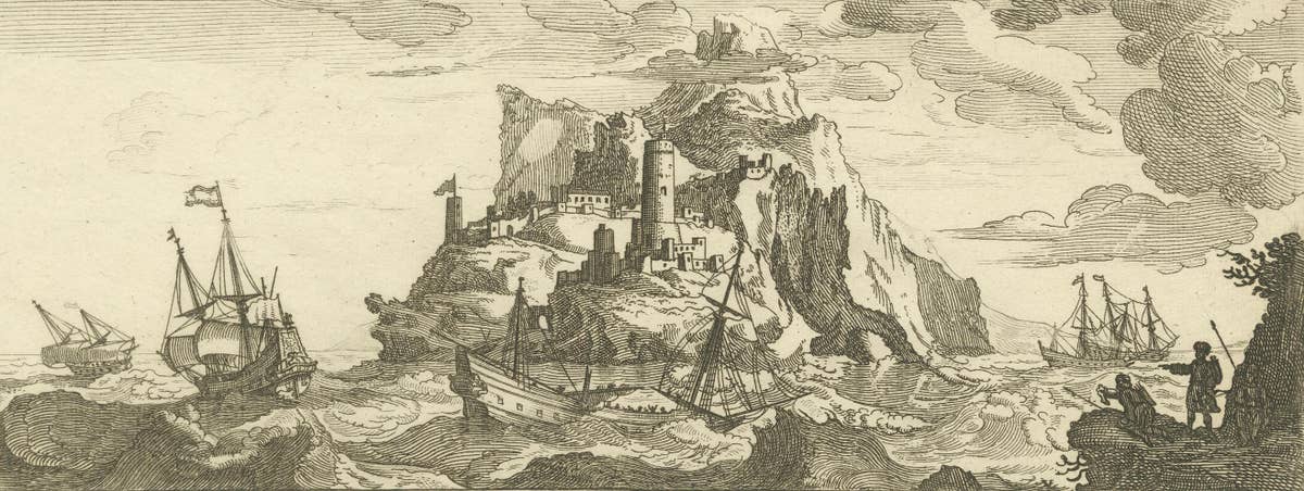 Fortified Island in the Aegean Archipelago with Ships at Sea, circa 1680