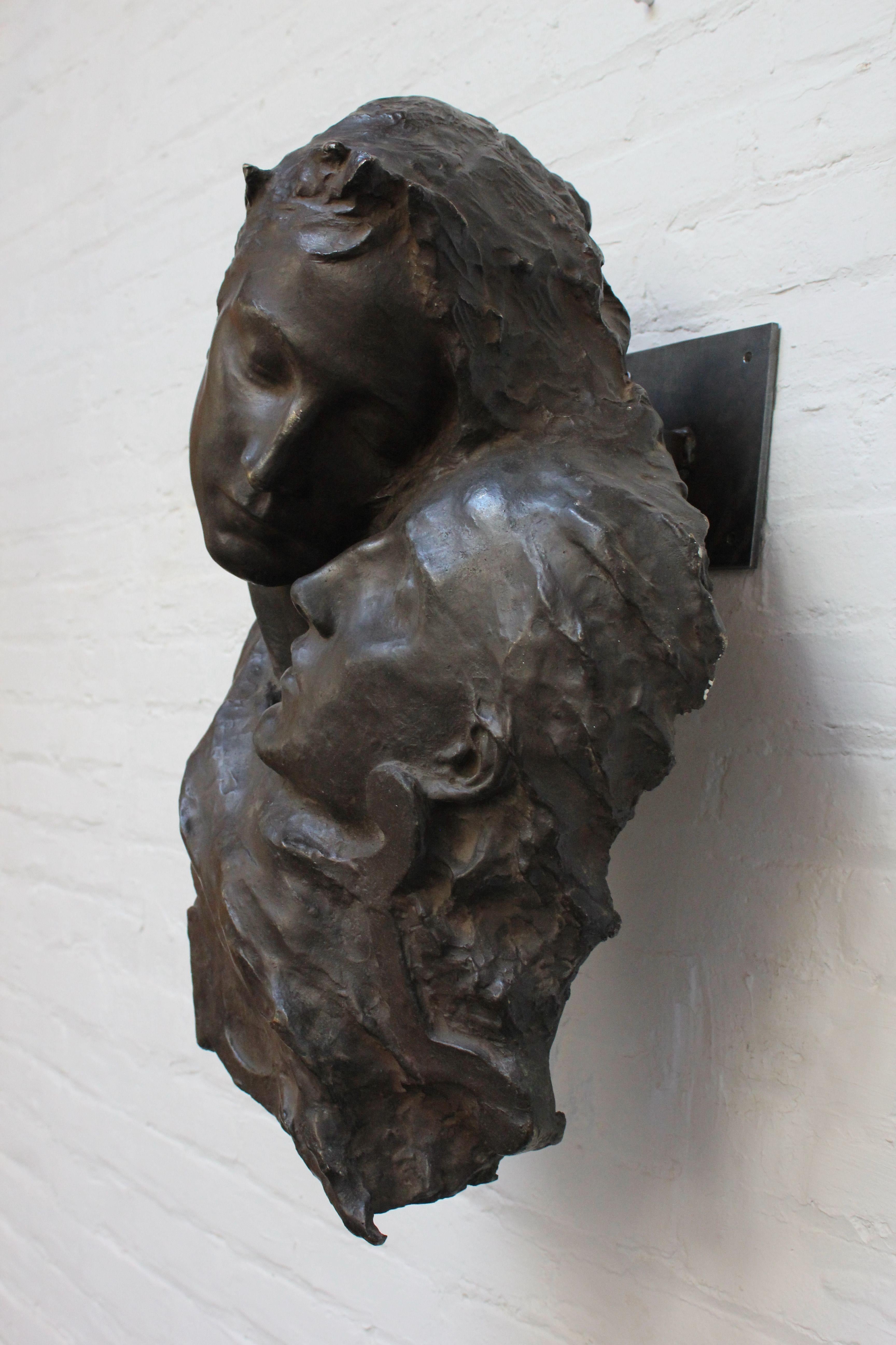 Fortini Cast Bronze Figural Relief Sculpture In Good Condition For Sale In Brooklyn, NY
