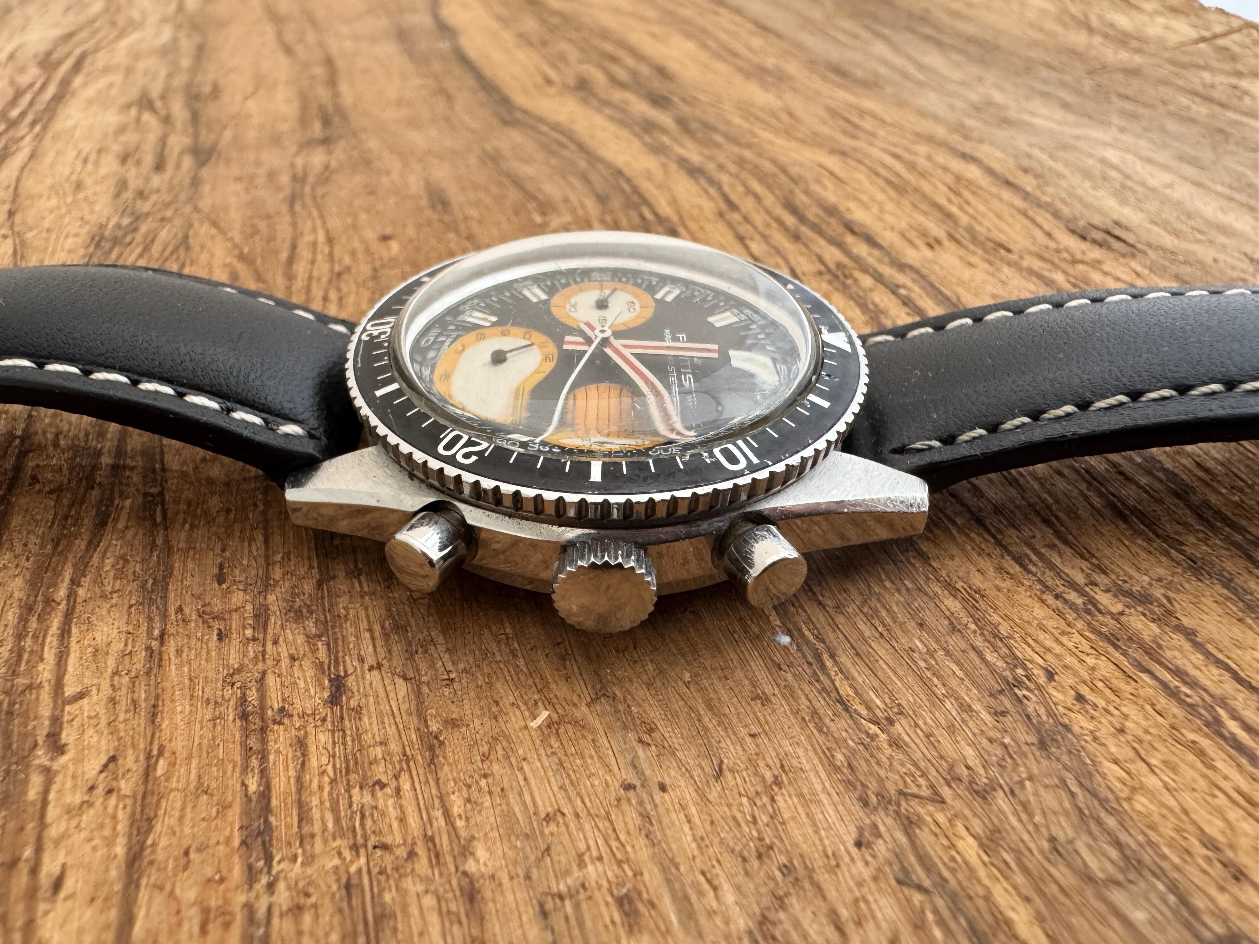 Fortis VINTAGE RARE condizioni Fortis Marinemaster 1970 Ref 8001 Valjoux 72 in vendita 6