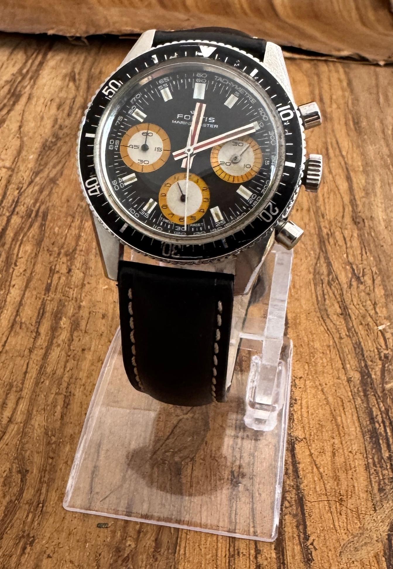 Fortis VINTAGE RARE condizioni Fortis Marinemaster 1970 Ref 8001 Valjoux 72 in vendita 8