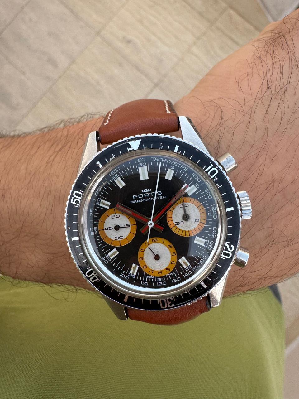 Fortis VINTAGE RARE condizioni Fortis Marinemaster 1970 Ref 8001 Valjoux 72 in vendita 12