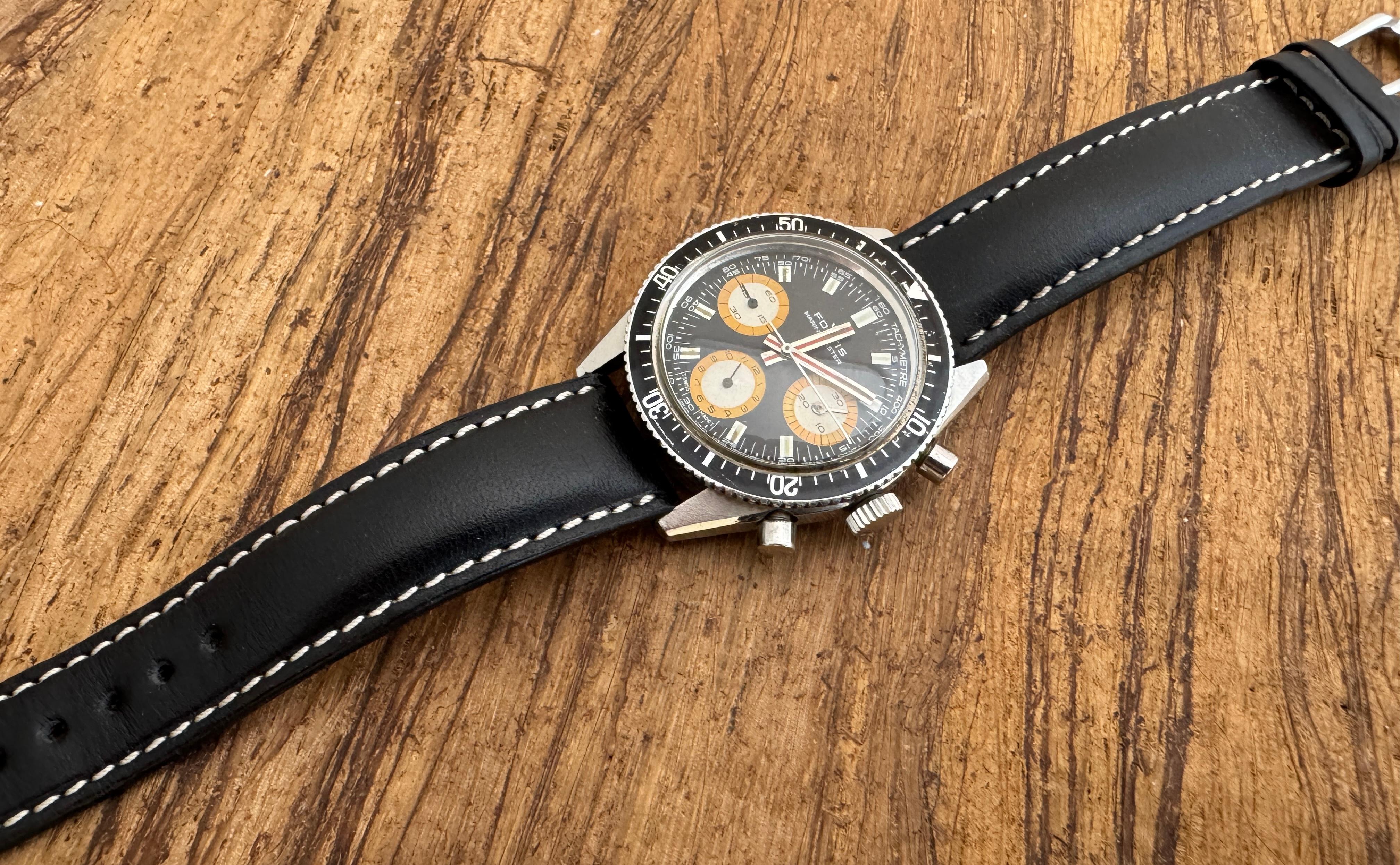 Fortis VINTAGE RARE condizioni Fortis Marinemaster 1970 Ref 8001 Valjoux 72 In condizioni buone in vendita a Toronto, CA