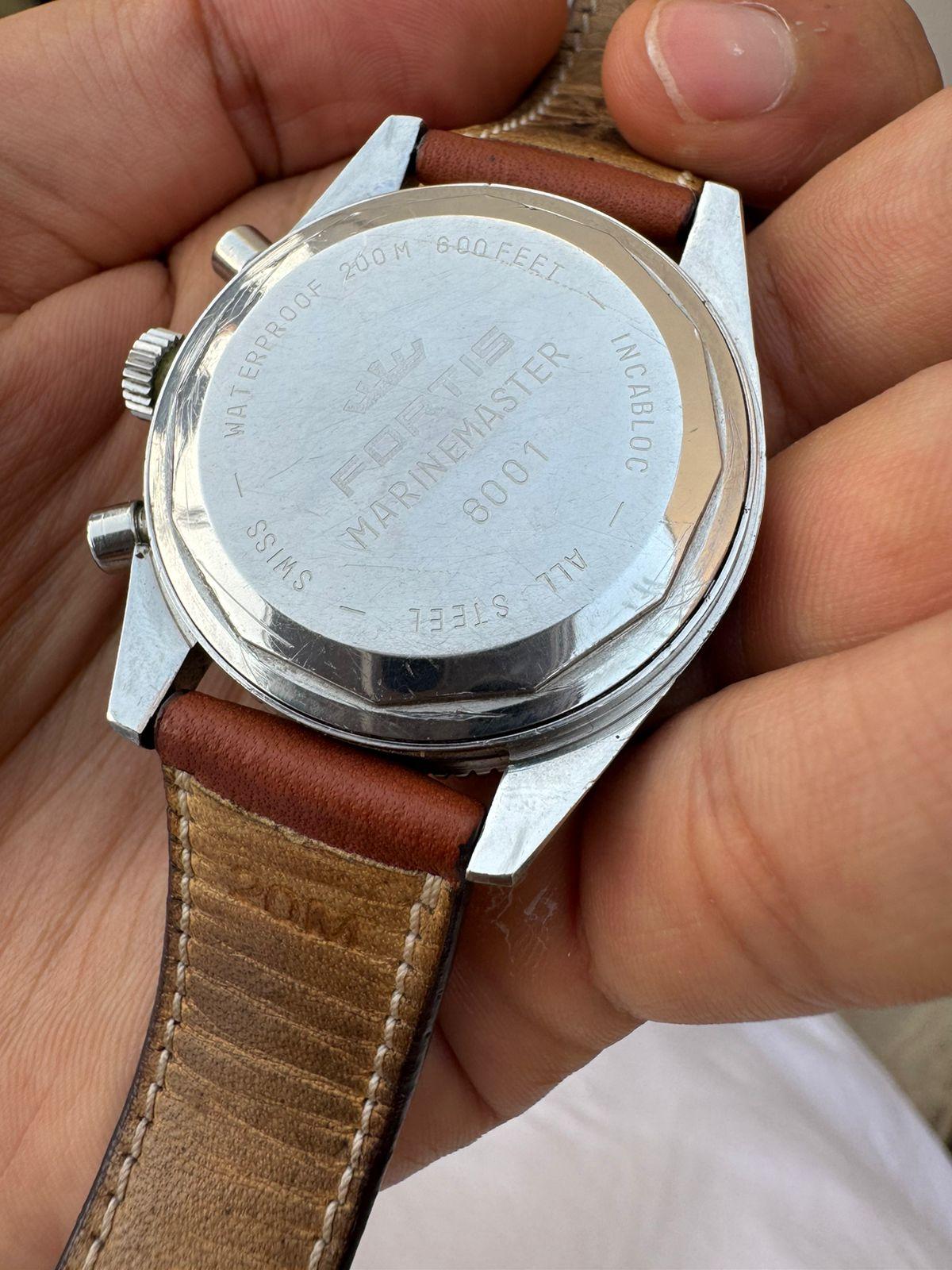 Uomo Fortis VINTAGE RARE condizioni Fortis Marinemaster 1970 Ref 8001 Valjoux 72 in vendita