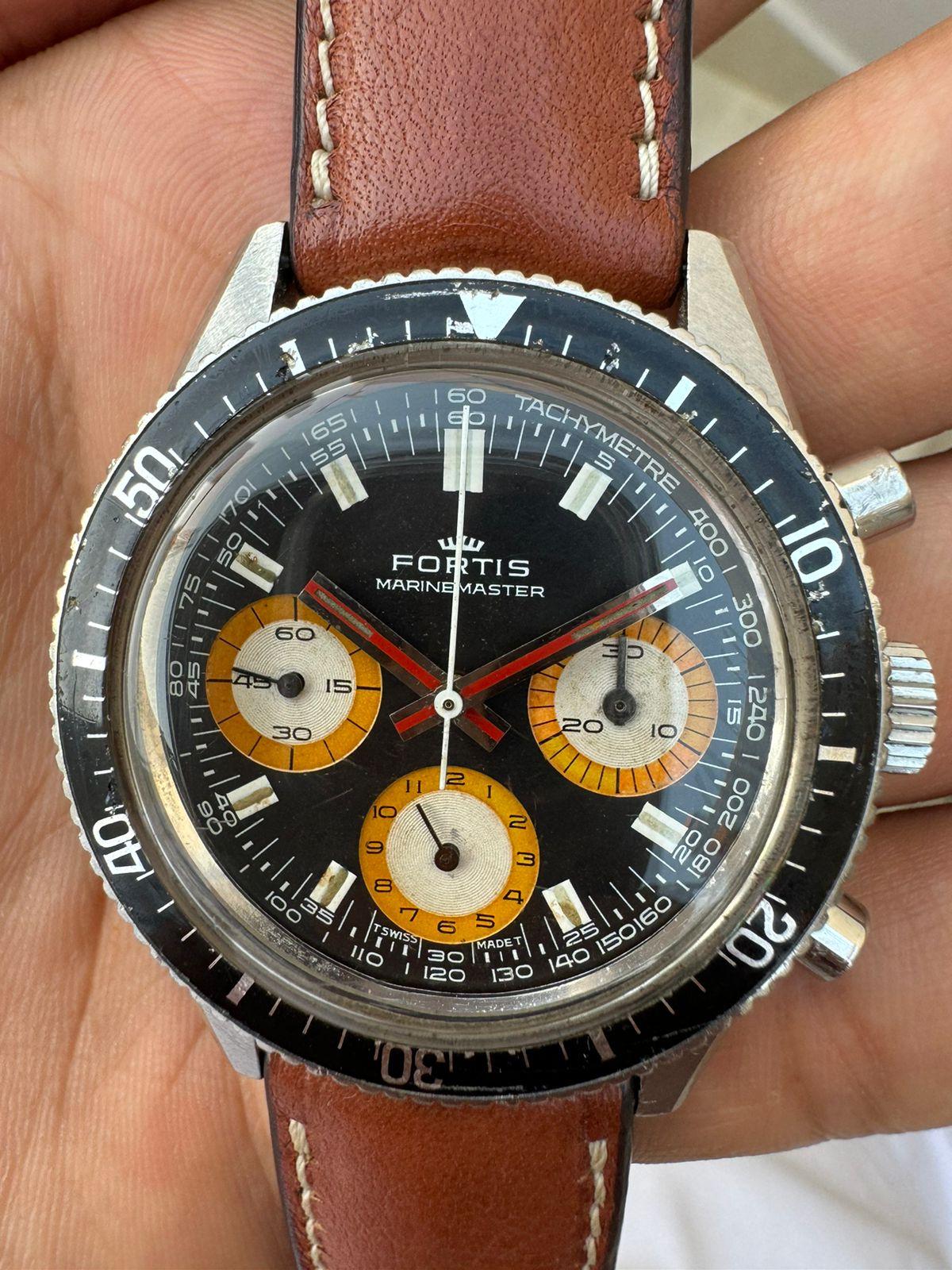 Fortis VINTAGE RARE condizioni Fortis Marinemaster 1970 Ref 8001 Valjoux 72 in vendita 2