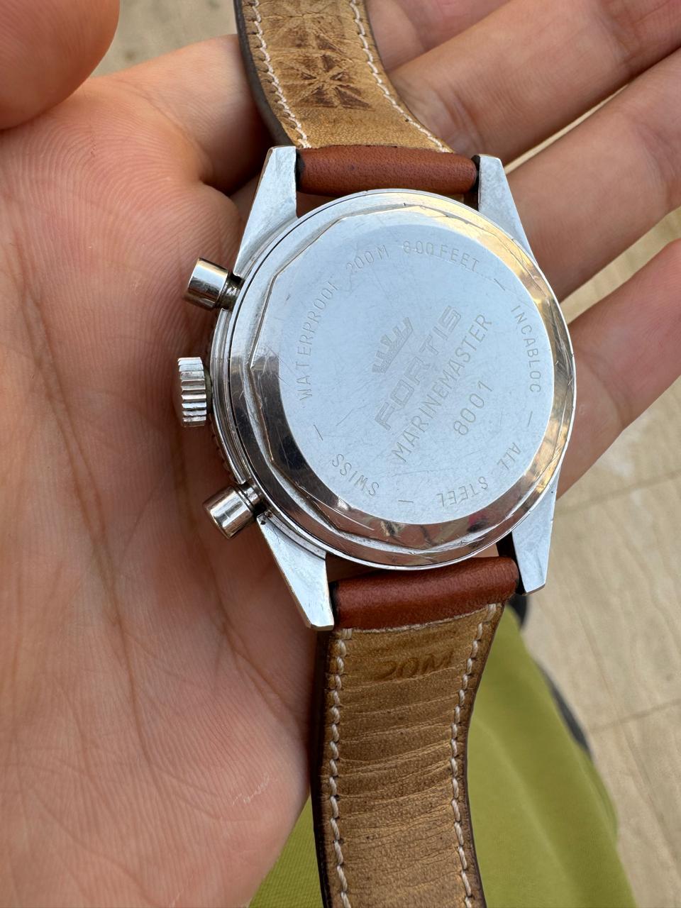 Fortis VINTAGE RARE condizioni Fortis Marinemaster 1970 Ref 8001 Valjoux 72 in vendita 3