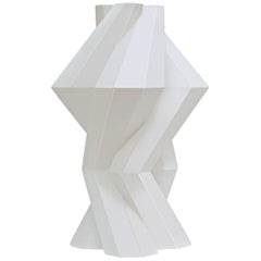 Fortress Column Vase, White Ceramic by Lara Bohinc, in Stock