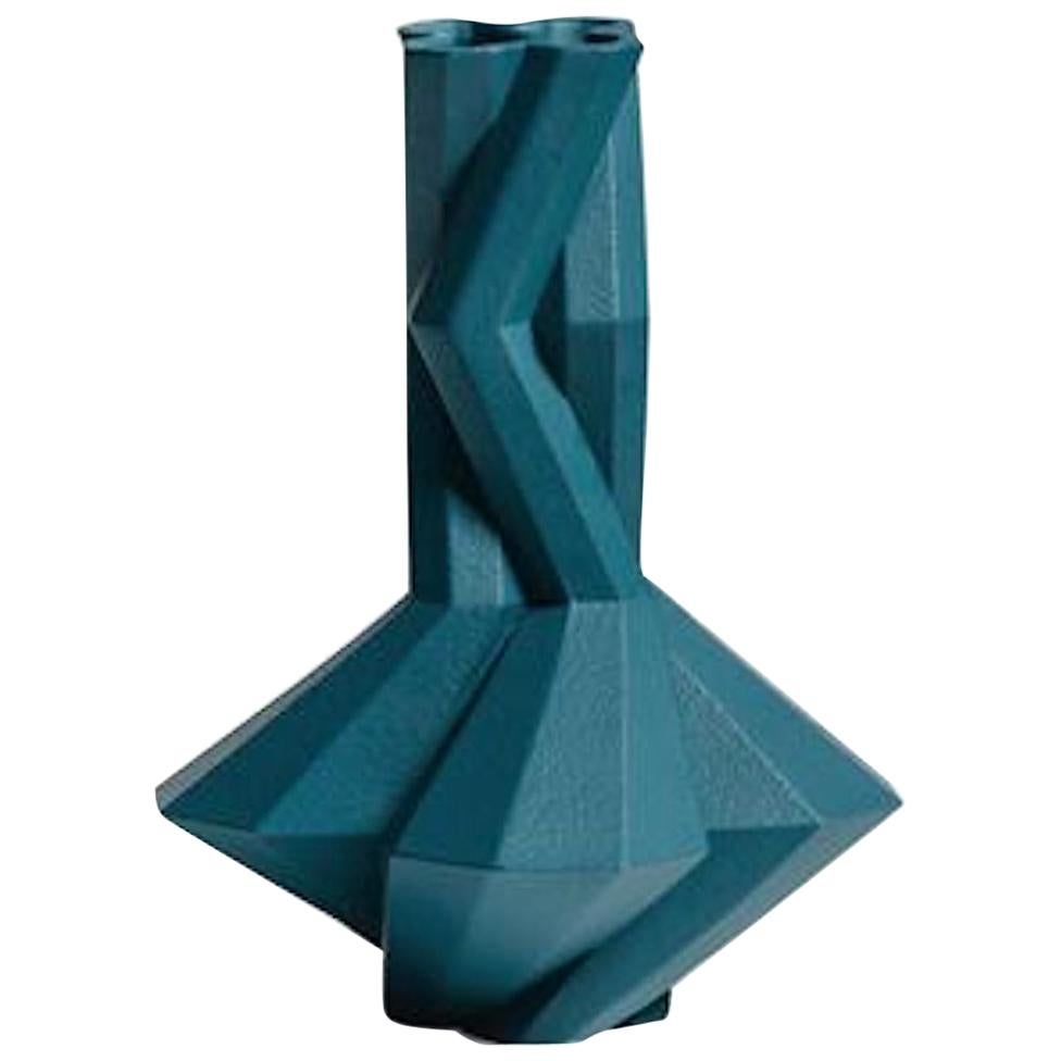 Fortress Cupola Vase in Blue Ceramic by Lara Bohinc