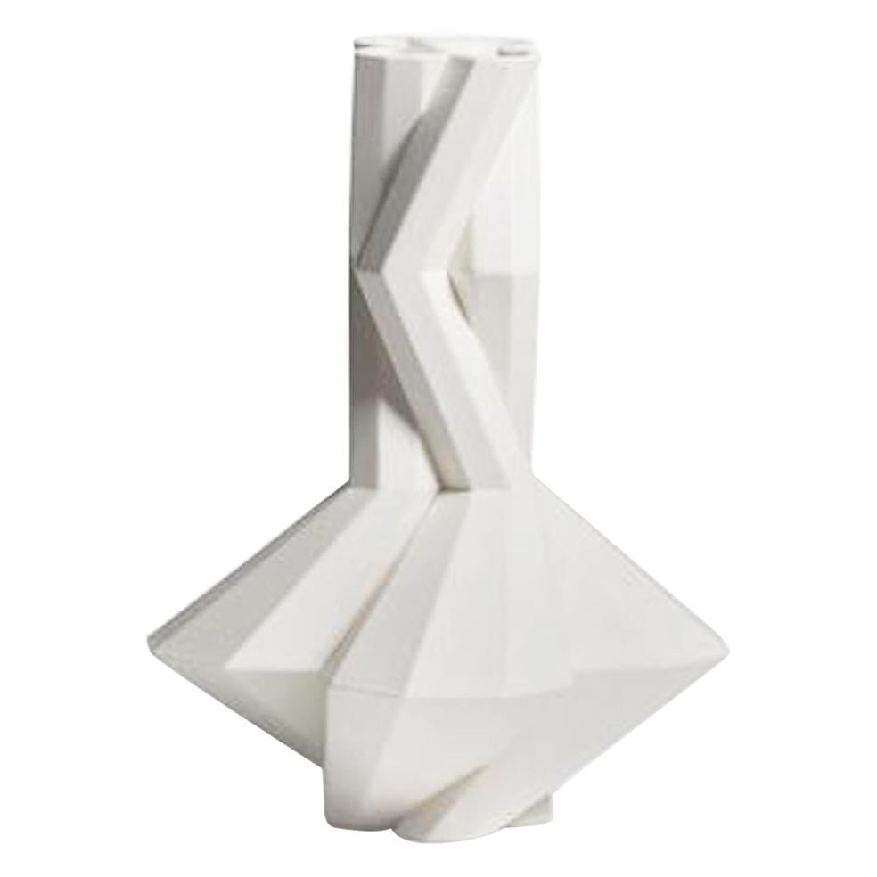 Fortress Cupola Vase in White Ceramic by Lara Bohinc