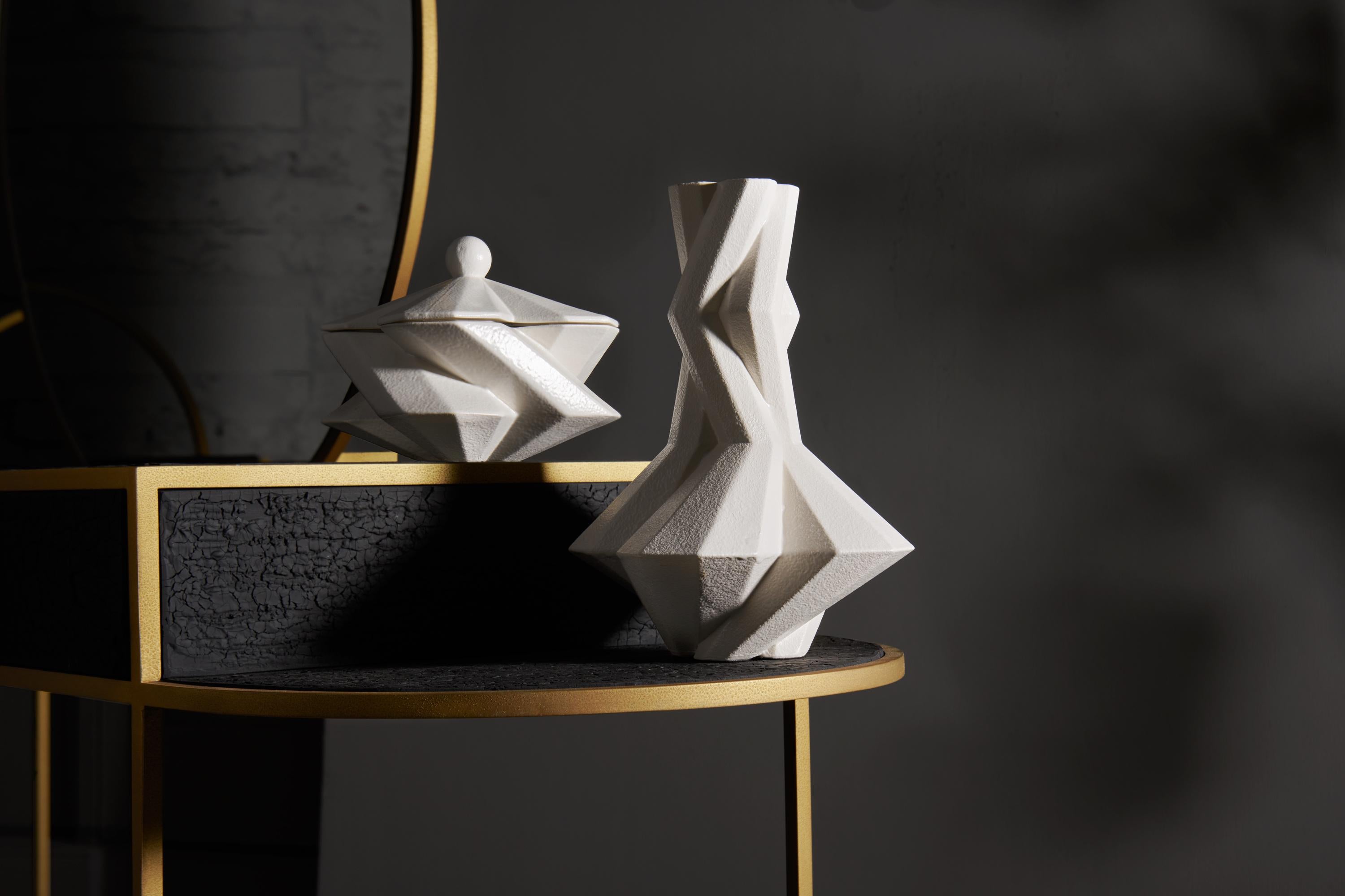 Modern Fortress Cupola Vase in White Ceramic, by Lara Bohinc, In Stock
