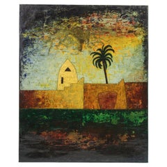 Peinture à la main « Fortress in Oasis »