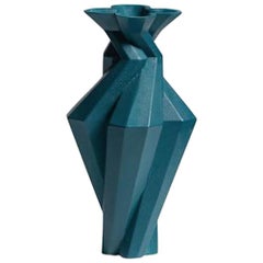 Fortress Spire Vase in Blue Ceramic by Lara Bohinc