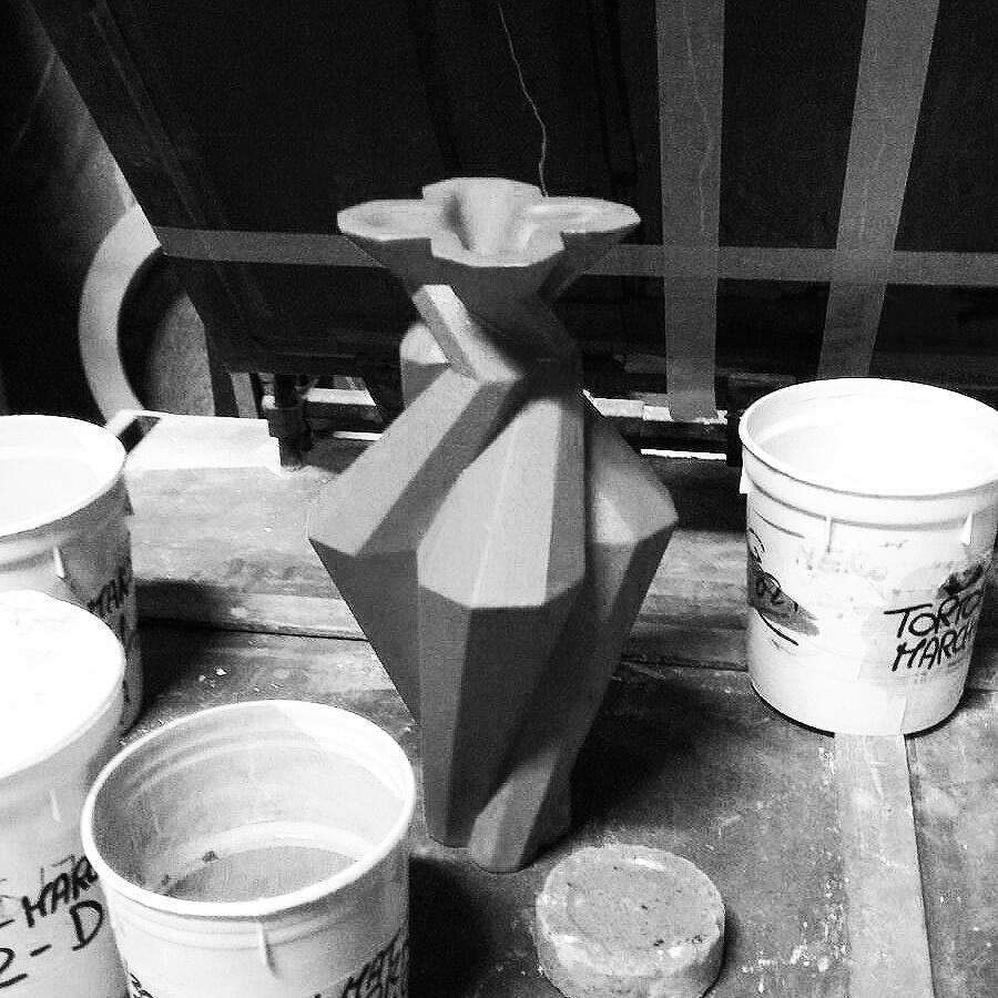 Modern Fortress Spire Vase in Grey Ceramic, by Lara Bohinc, In Stock