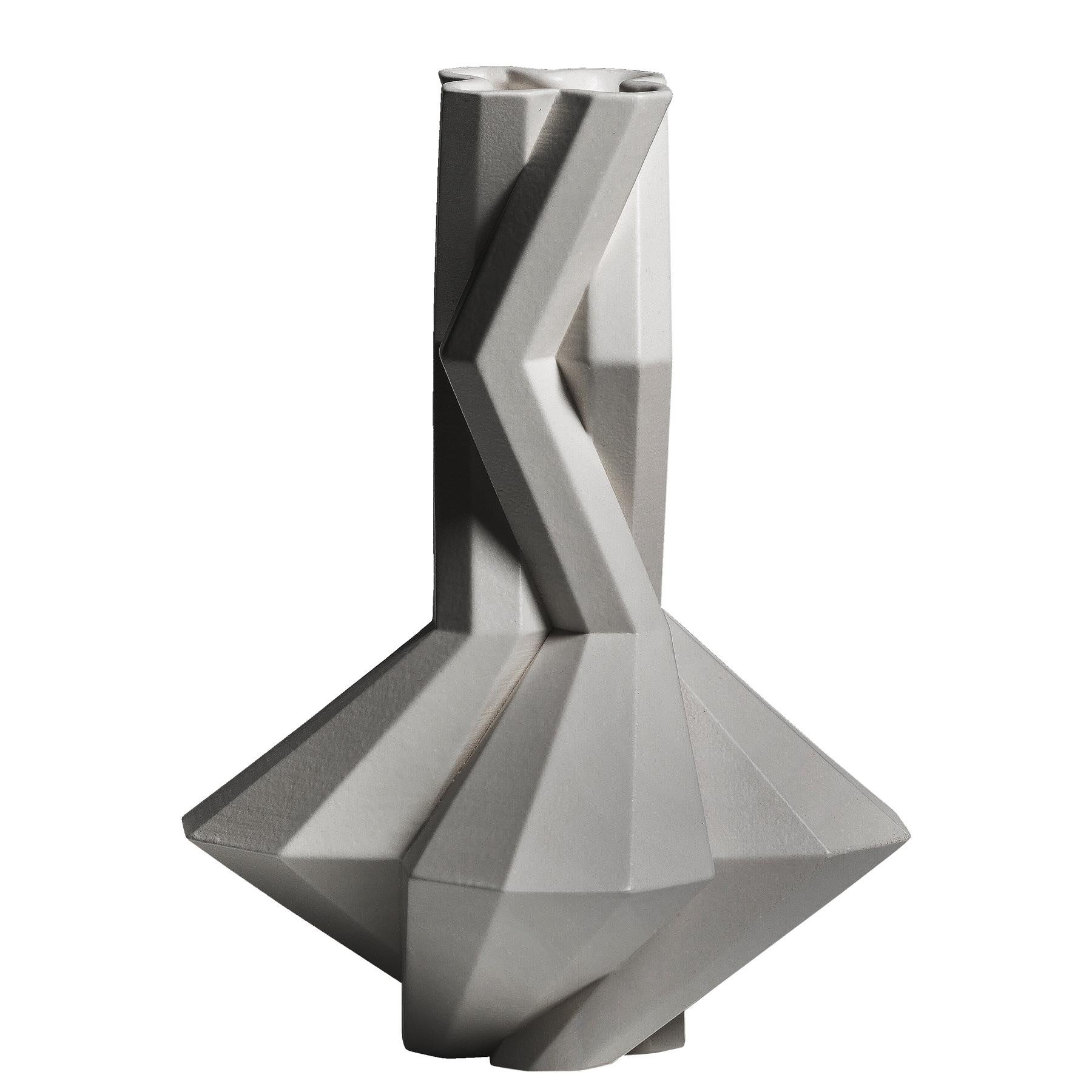 Fortress Cupola Vase in Grey Ceramic, by Lara Bohinc, In Stock