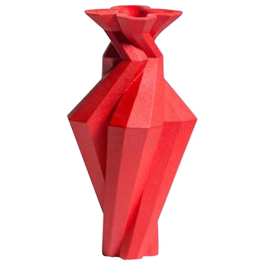 Fortress Spire Vase in Red Ceramic by Lara Bohinc