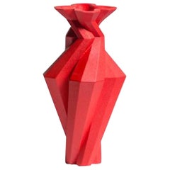 Fortress Spire Vase in Red Ceramic by Lara Bohinc