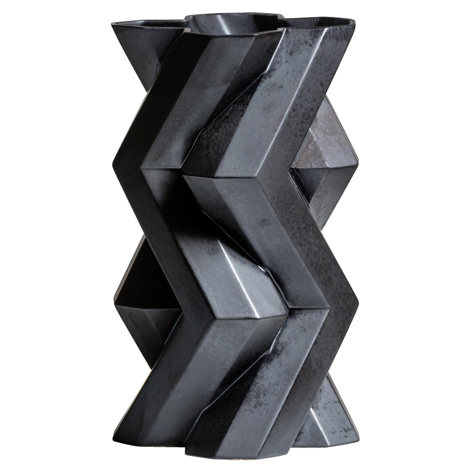 Fortress Tower Vase in Iron Ceramic by Lara Bohinc, in Stock