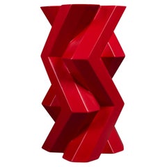 Fortress Tower Vase Red Ceramic by Lara Bohinc Geometric Contemporary, in Stock