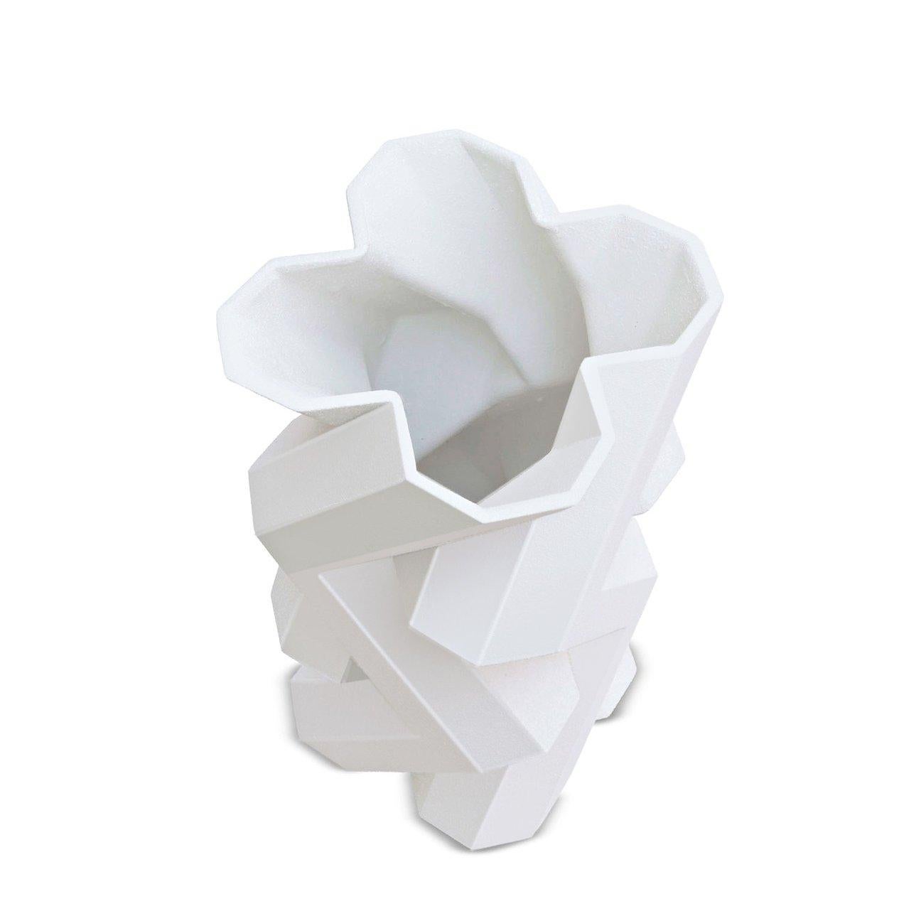 Modern Fortress Tower Vase in White Ceramic by Lara Bohinc, In Stock
