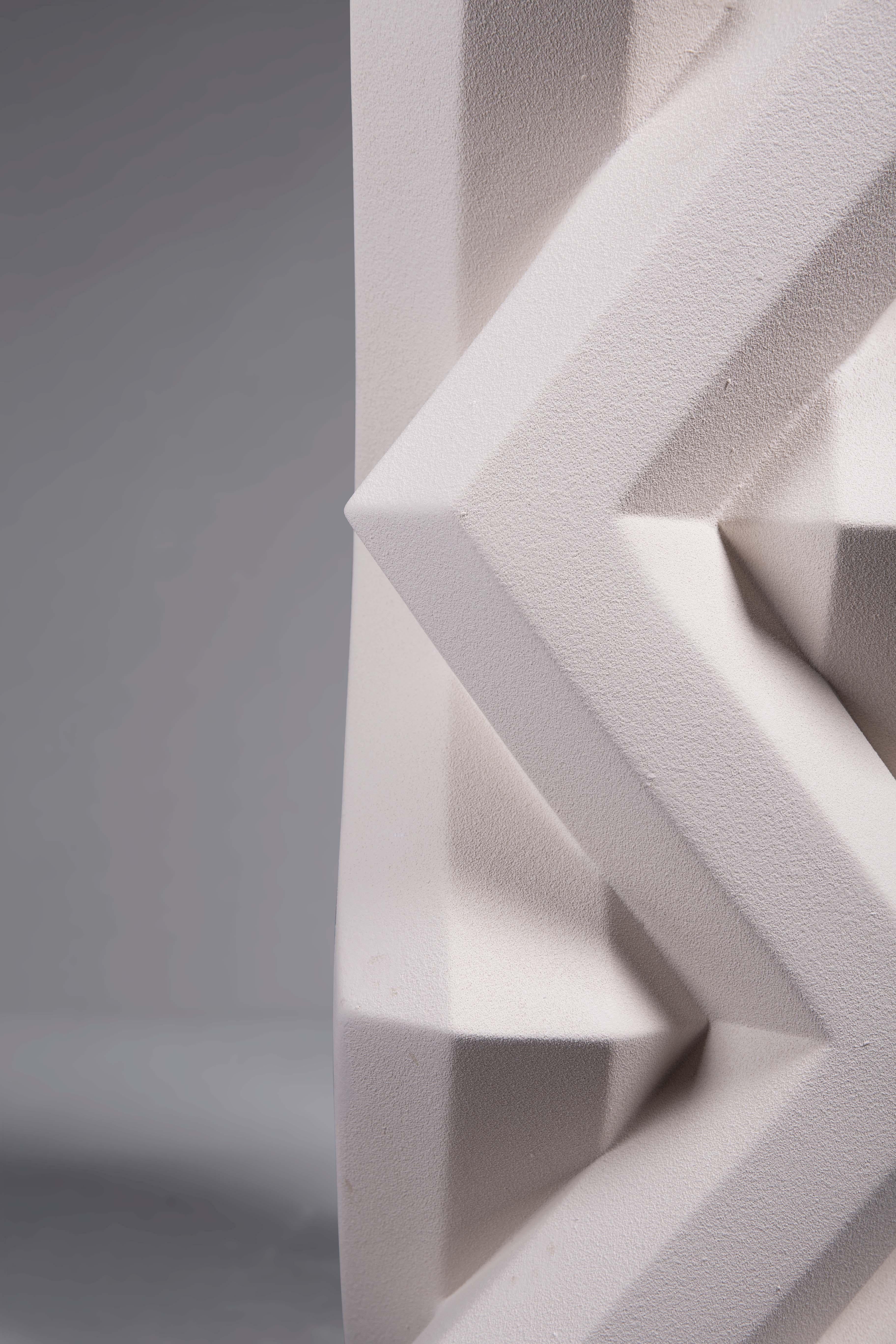 Modern Fortress Tower Vase Geometric Contemporary White Ceramic, Lara Bohinc, in Stock For Sale