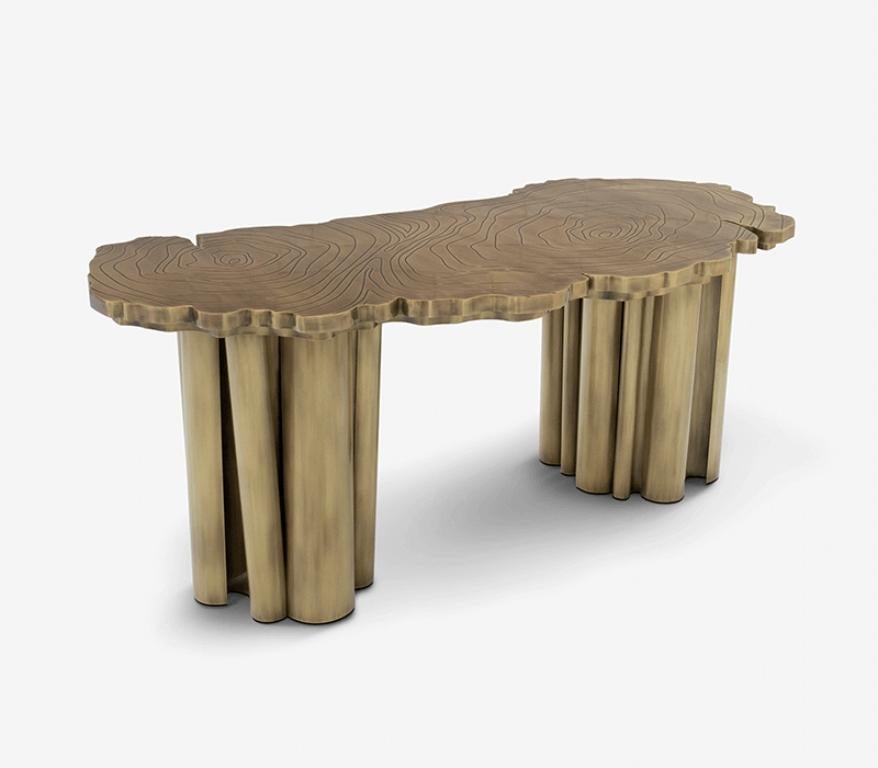 Fortuna Desk in Polished Brass with a Modern Style by Boca do Lobo In New Condition For Sale In New York, NY