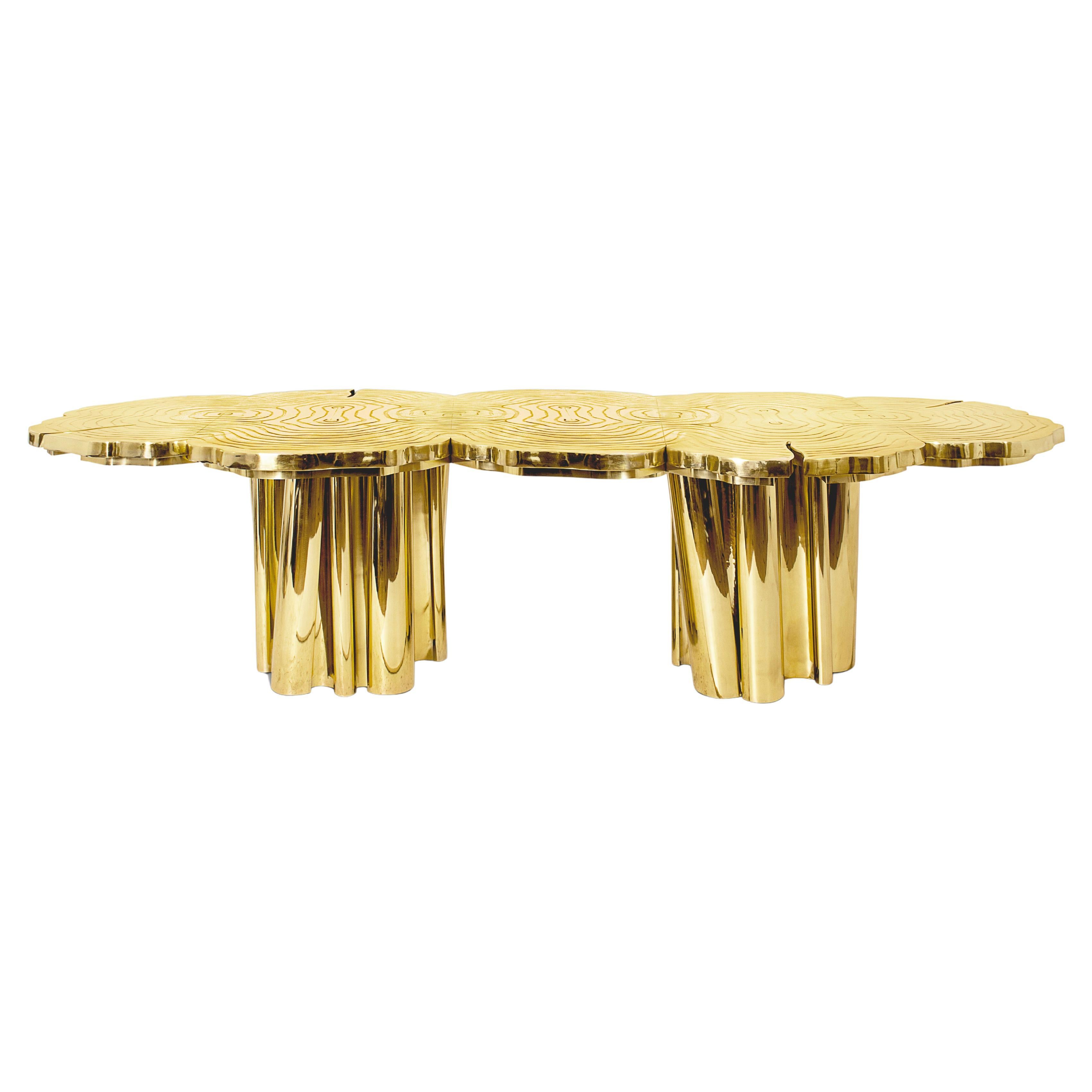 Fortuna Gold Esstisch  Handgefertigtes vergoldetes Messing – Boca do Lobo – Boca do Lobo