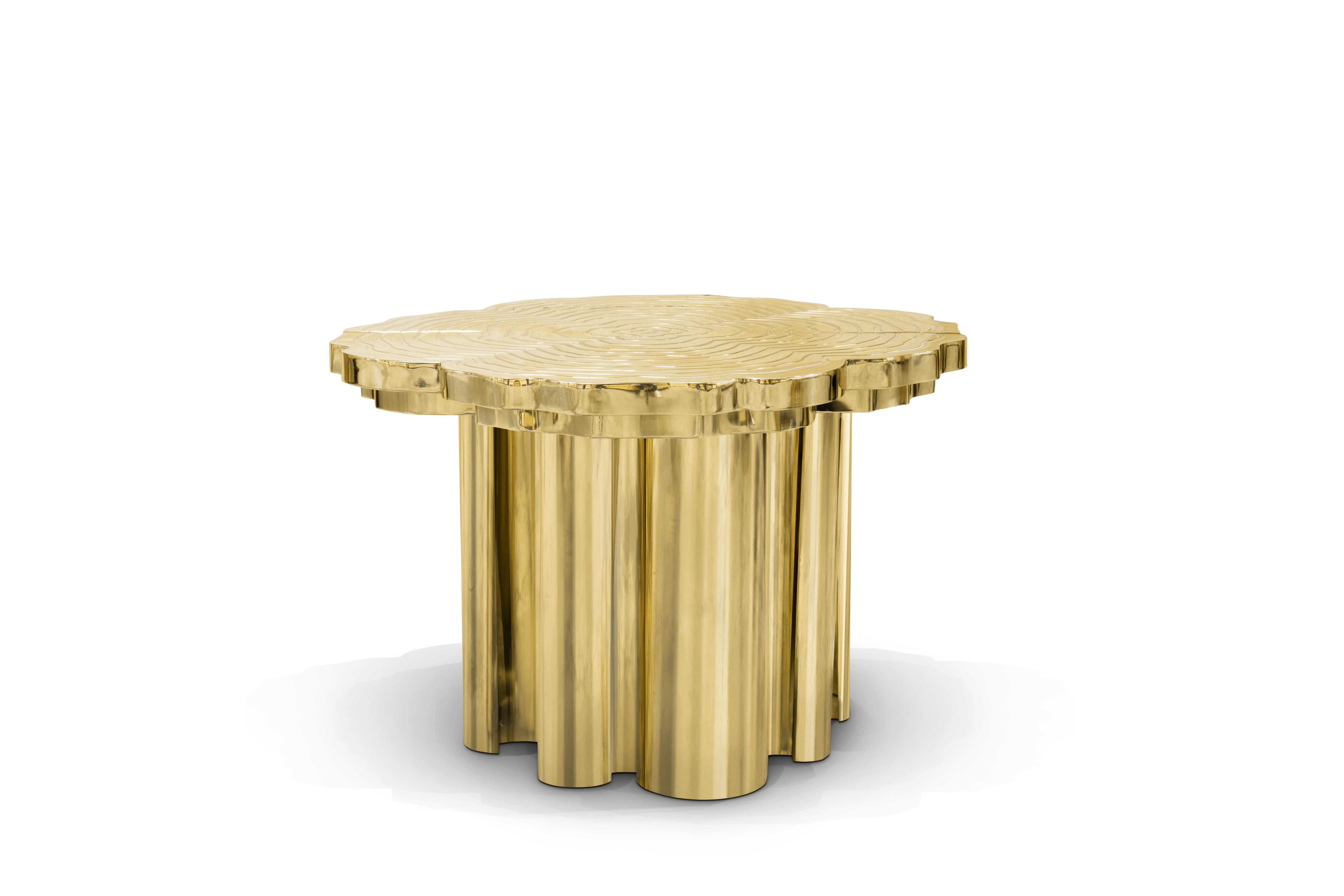Tavolo da centro Fortuna Gold - Ottone placcato oro lavorato a mano - Boca Do Lobo in vendita 5