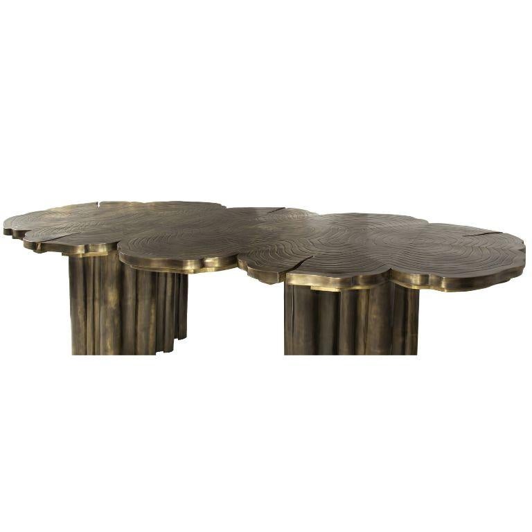 Modern Fortuna Dining Table In Patina 8 Seats  For Sale