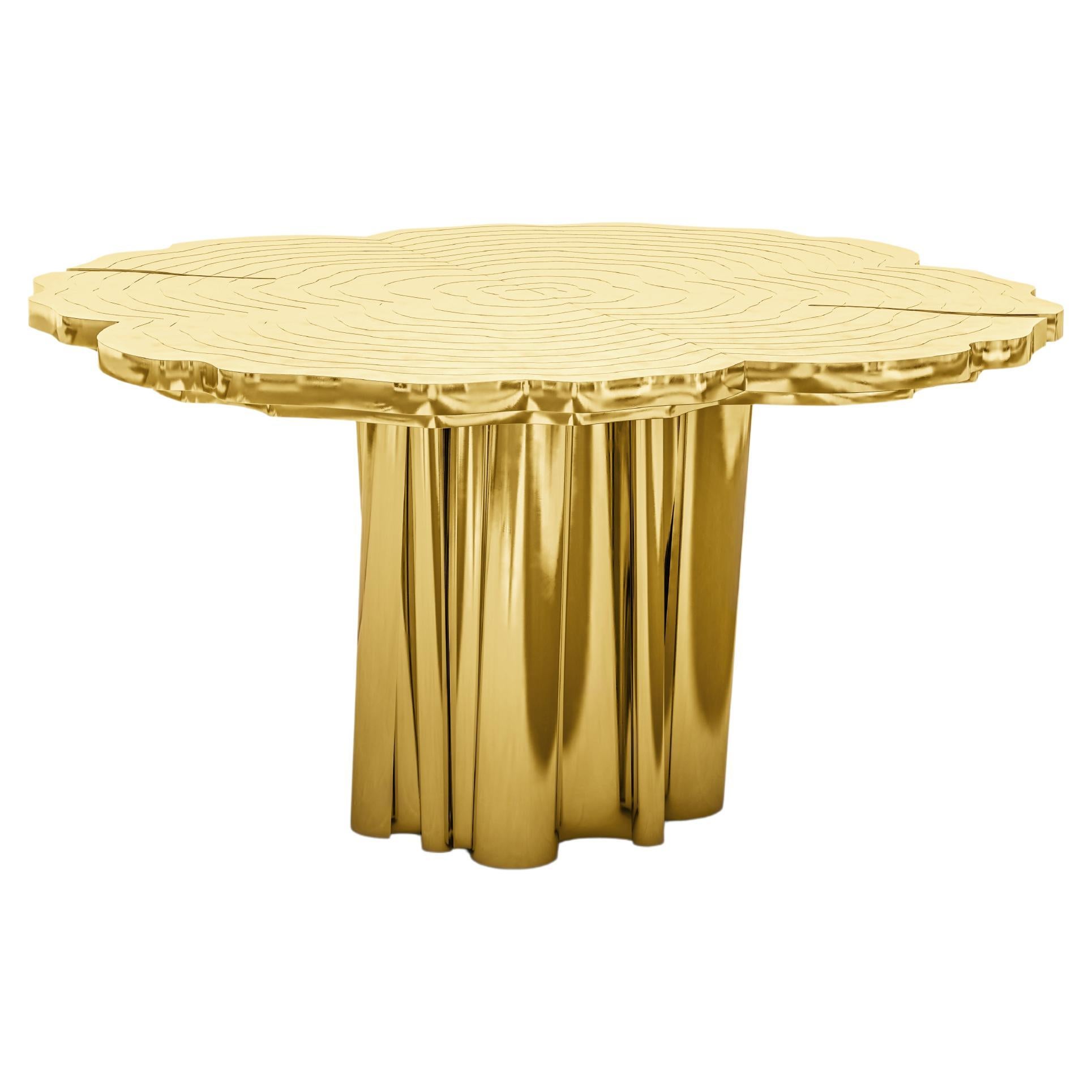 Fortuna Gold Round Dining Table - Hand-Crafted Gold Plated Brass - Boca do Lobo