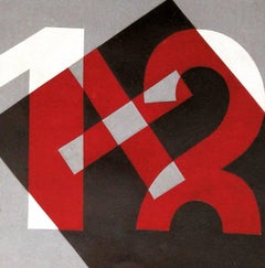 Numbers 1 and 2. Depero 20th Century, Italian, Futurist, Abstract Painting