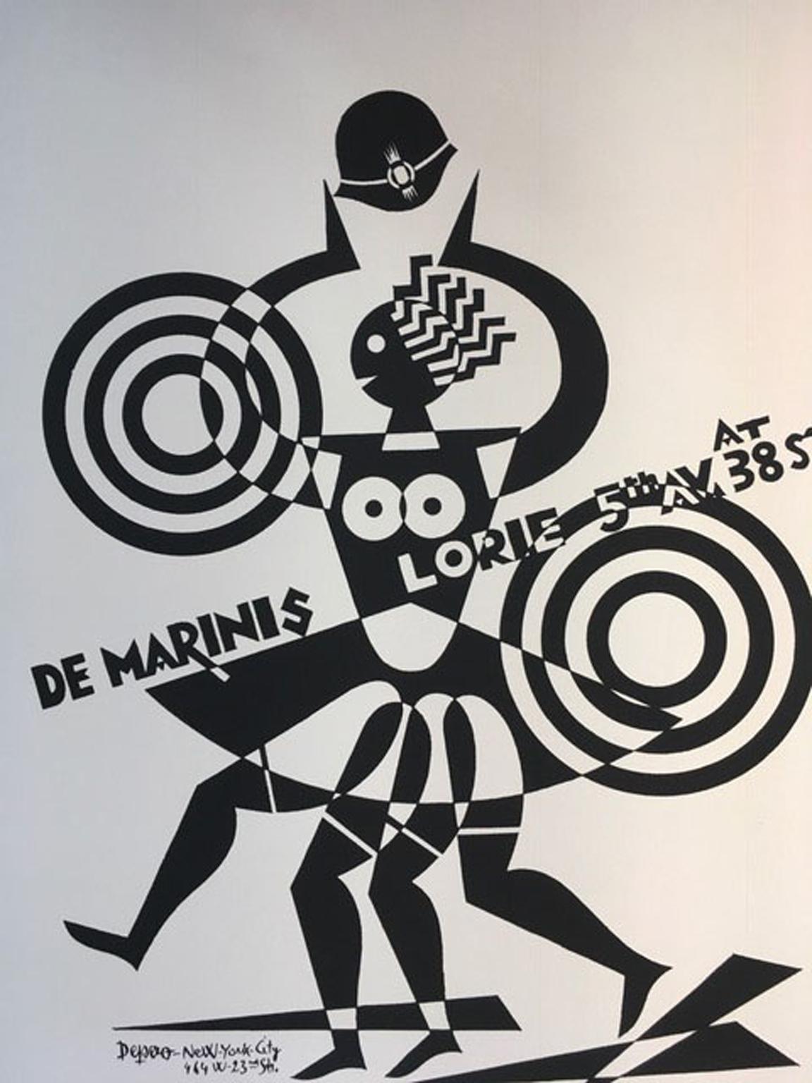 1974 Italy Fortunato Depero De Marinis Black and White Numbered Print on Paper