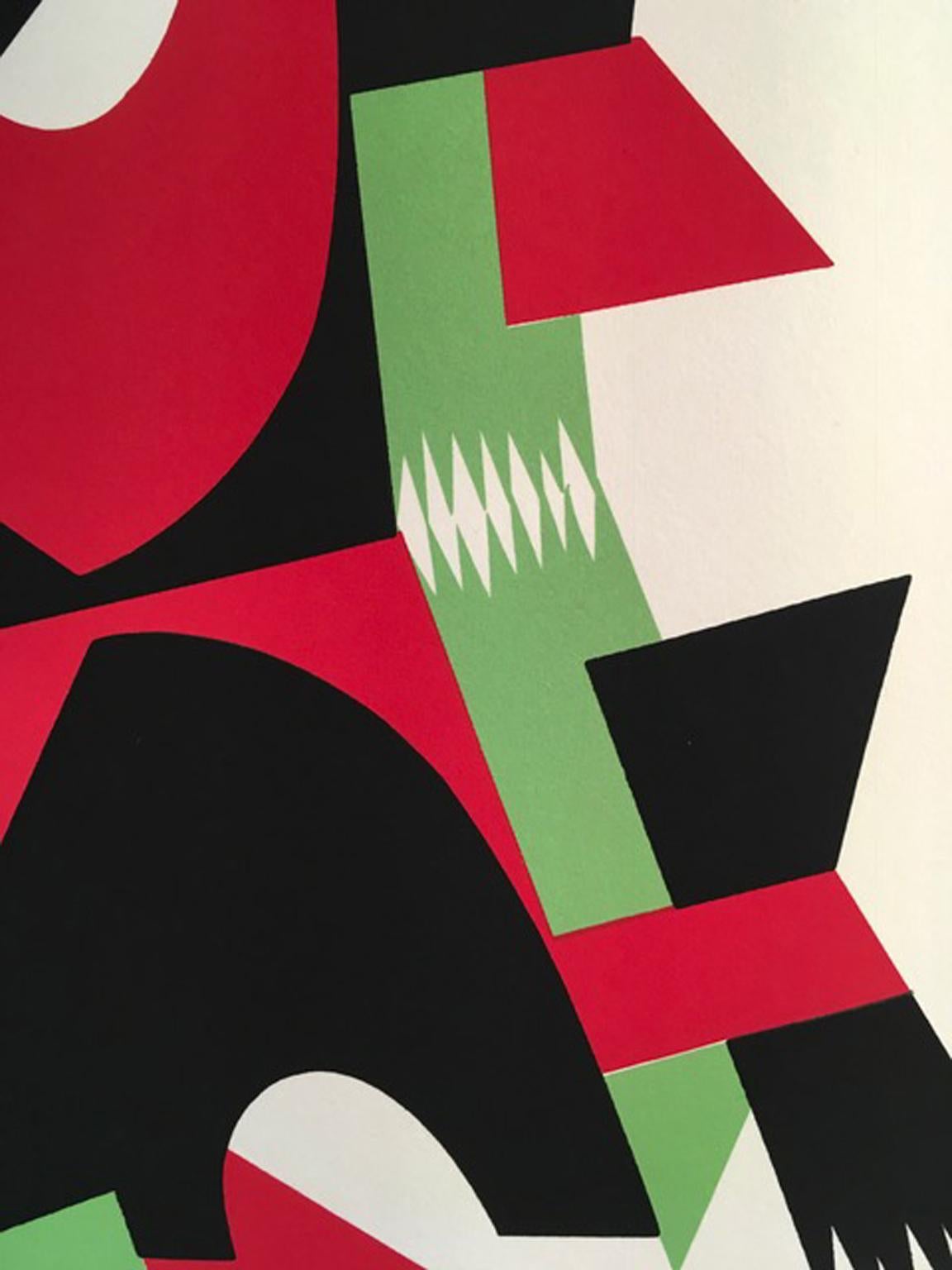 Italie 1974 - Impression abstraite post-moderne Fortunato Depero The Twins en vente 4