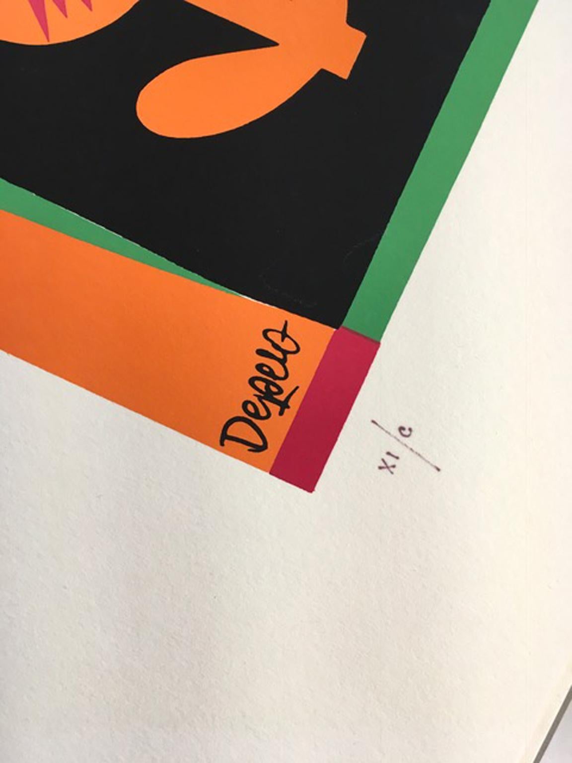 Italy 1974 Post-Modern Abstract Print Fortunato Depero For Sale 7