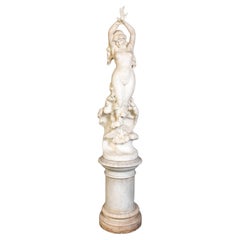 Fortunato Galli „Sea Nymph“ Skulptur aus weißem Marmor