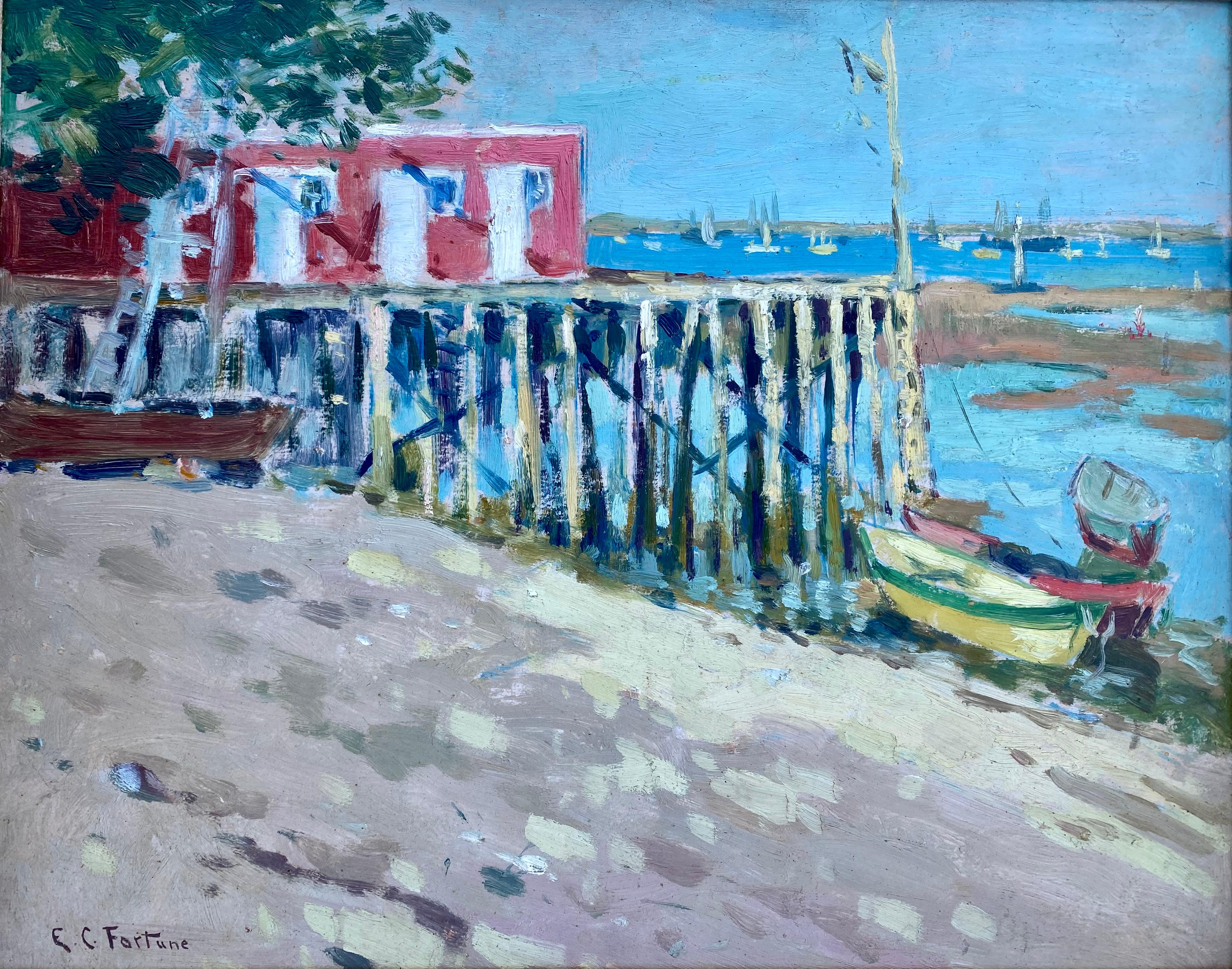 Fortune Euphemia Charlton, 1885 – 1969, American Painter, 'Monterey Beach' - Painting by FORTUNE Euphemia Charlton