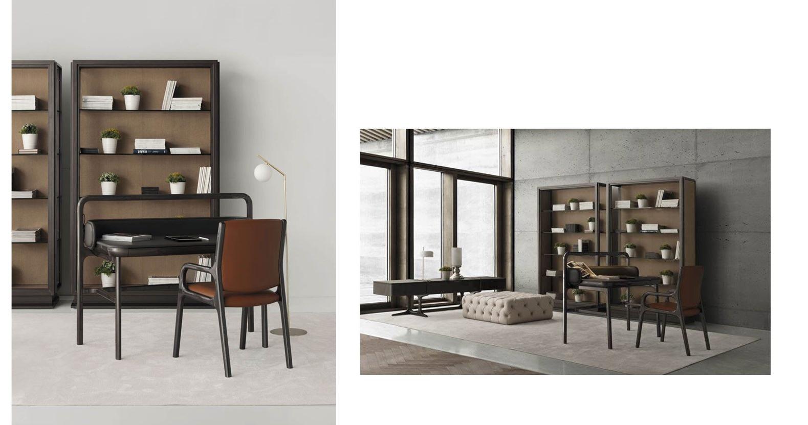 Fortune ii, Contemporary Oak Vanity Upholstered in Premium Calf For