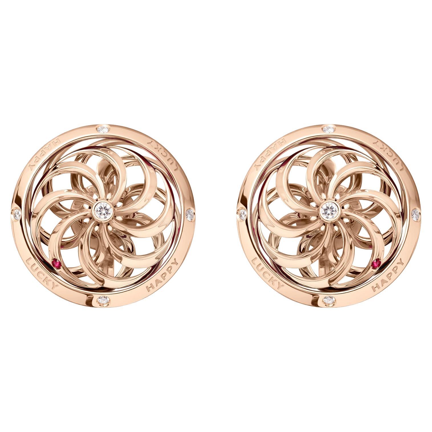 Fortune Kinetic Earrings in Rose Gold