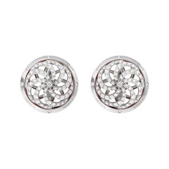 Fortune Kinetic Earrings in White Gold with White Diamonds