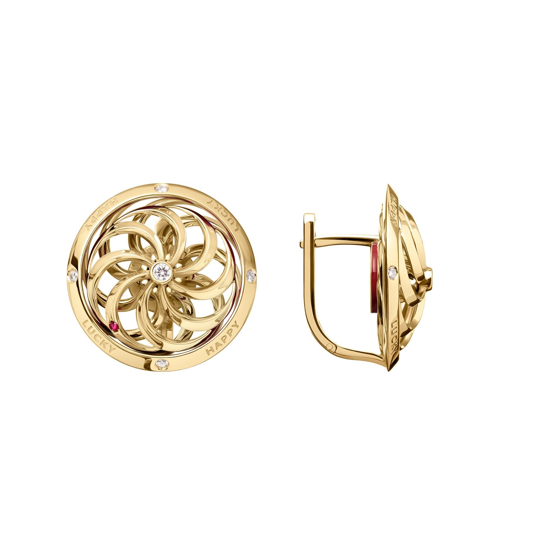 Make your own luck with our Fortune kinetic earrings. These sophisticated 18ct yellow gold Fortune kinetic earrings offers a playful take on the Wheel of Fortune, a symbol the world over for the euphoria that one stroke of luck can have… if you’re