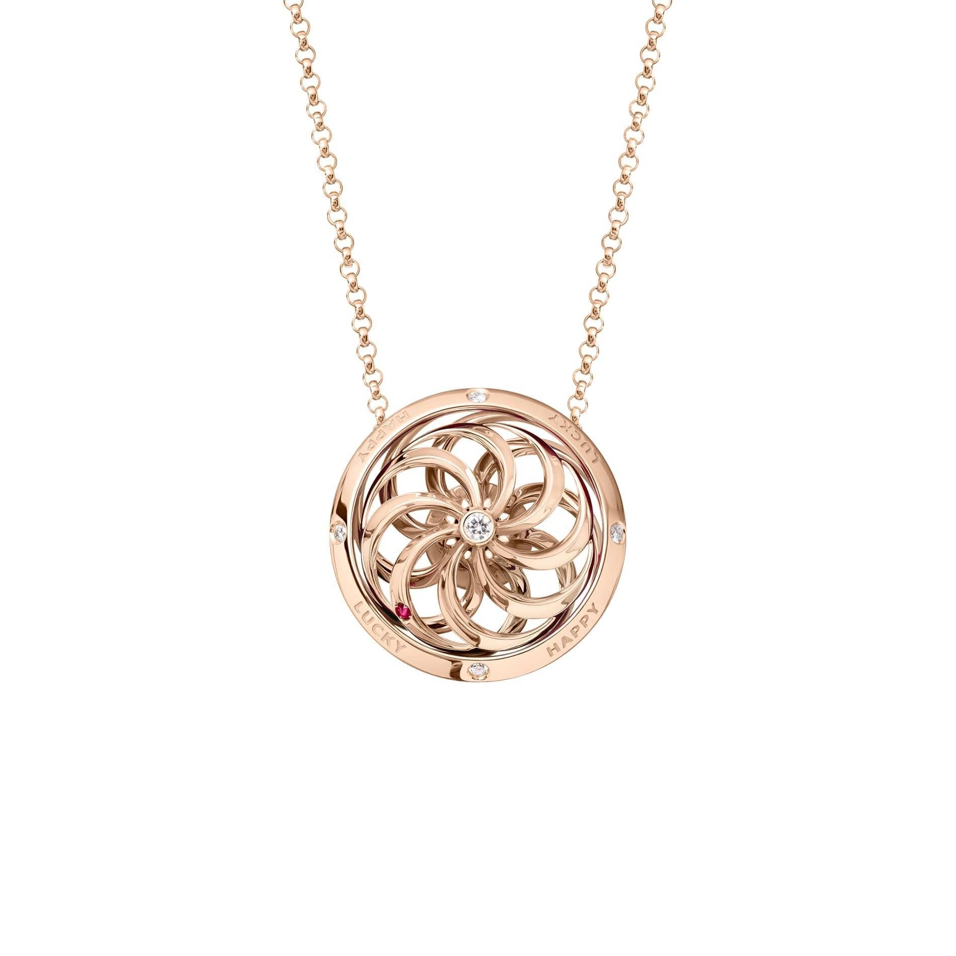 Make your own luck with our Fortune pendant. Our elegant Fortune Kinetic pendant from Fortune collection handcrafted in rose gold with absolute precision. Be amazed as our signature kinetic mechanism lends it an air of chance over choice. Watch as