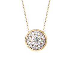 Pendentif cinétique Fortune en or blanc et jaune avec diamants blancs