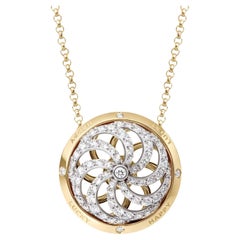 Fortune Kinetic Pendant in White & Yellow Gold with White Diamonds