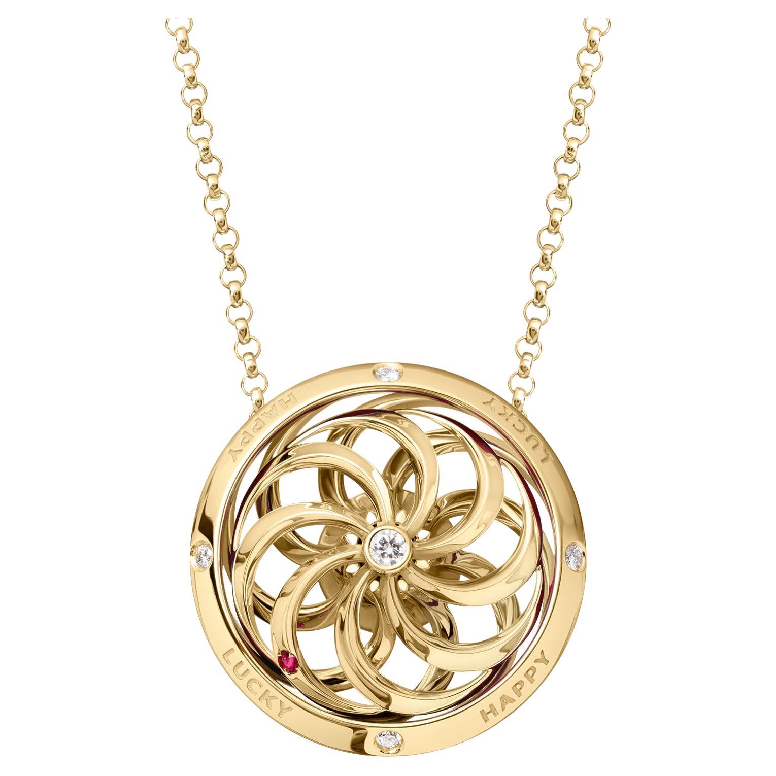 Fortune Kinetic Pendant in Yellow Gold