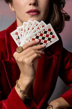 Fortune Kinetic Rainbow Ring in Yellow Gold with White Diamonds & Precious Stone