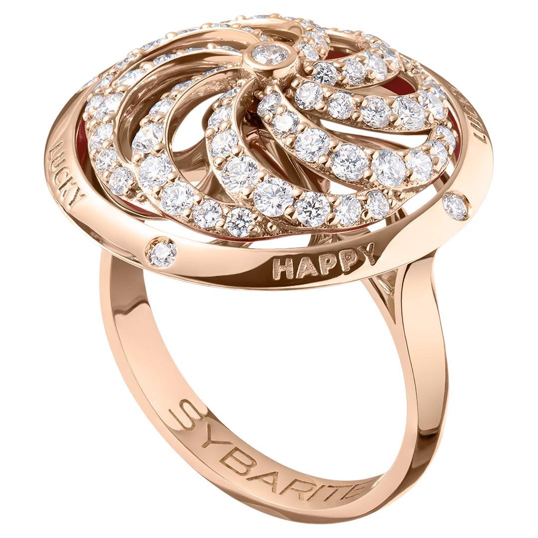 Fortune Kinetic Ring in Rose Gold with White Diamonds